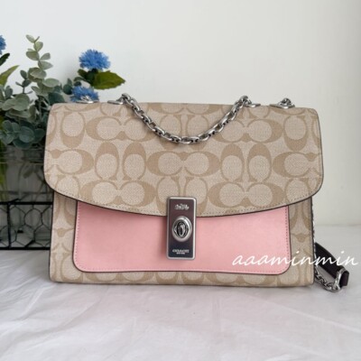 COACH ベージュ/ピンク ロゴバッグ　F58286 s-l400.jpg