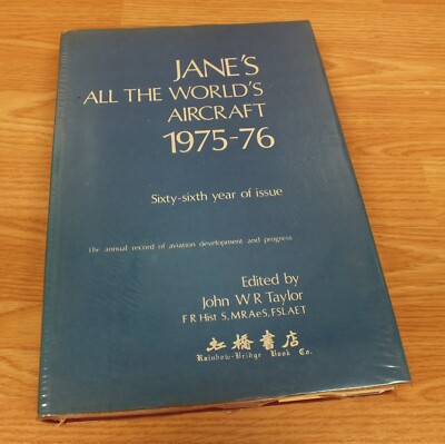 Jane's All the World's Aircraft 1975-76 Sixty Sixth Year Issue Hard Cover Book
