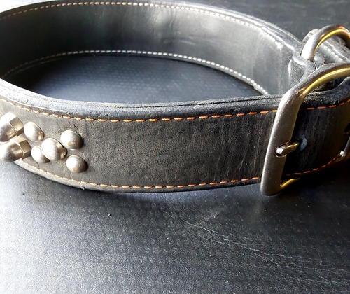 Harley Davidson Black Leather Studded 24“Pet Collar - Picture 9 of 9