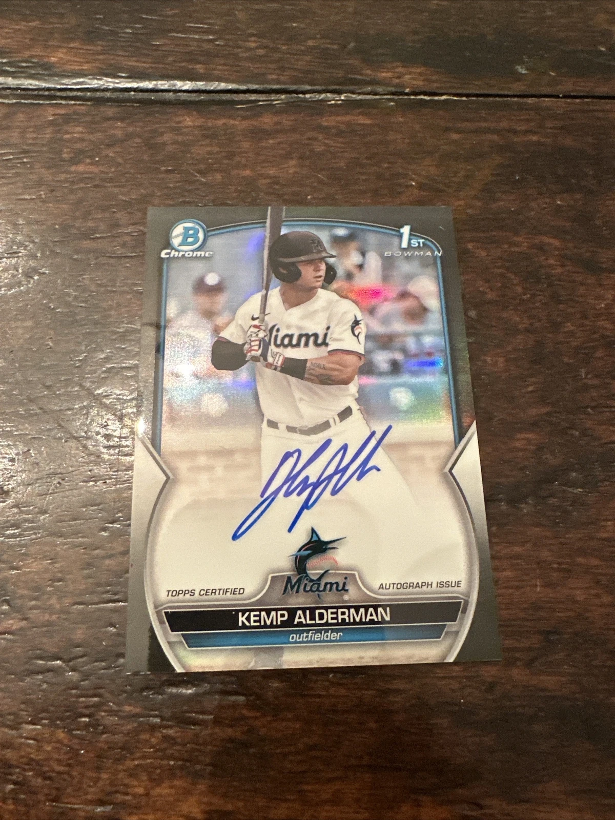 2023 Bowman Draft Chrome Kemp Alderman #CDA-KA Black Refractor Auto /75