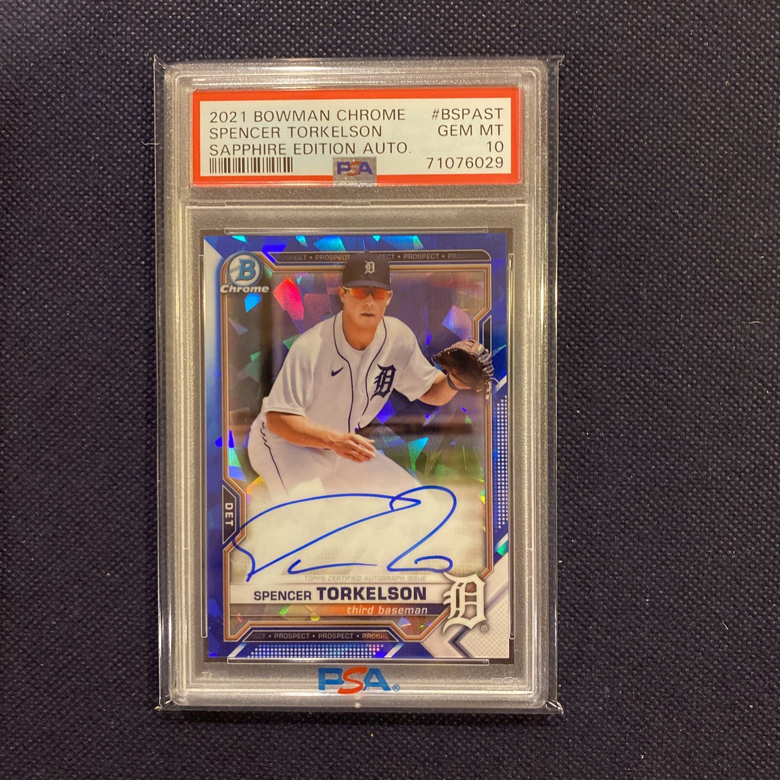 2021 Bowman Chrome Sapphire Spencer Torkelson Auto PSA 10 Tigers