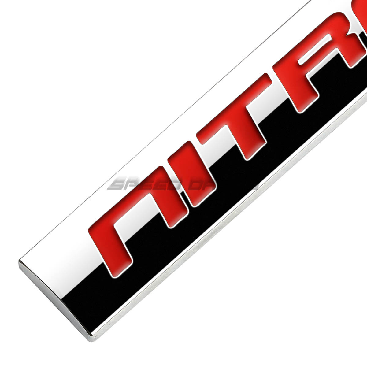 METAL GRILL TRUNK EMBLEM DECAL LOGO TRIM BADGE POLISHED RED LETTER NITROUS eBay