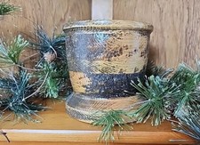 Hand Turned layered PINE dark wood Bowl Aged Rot Sealed unique One Of A Kind