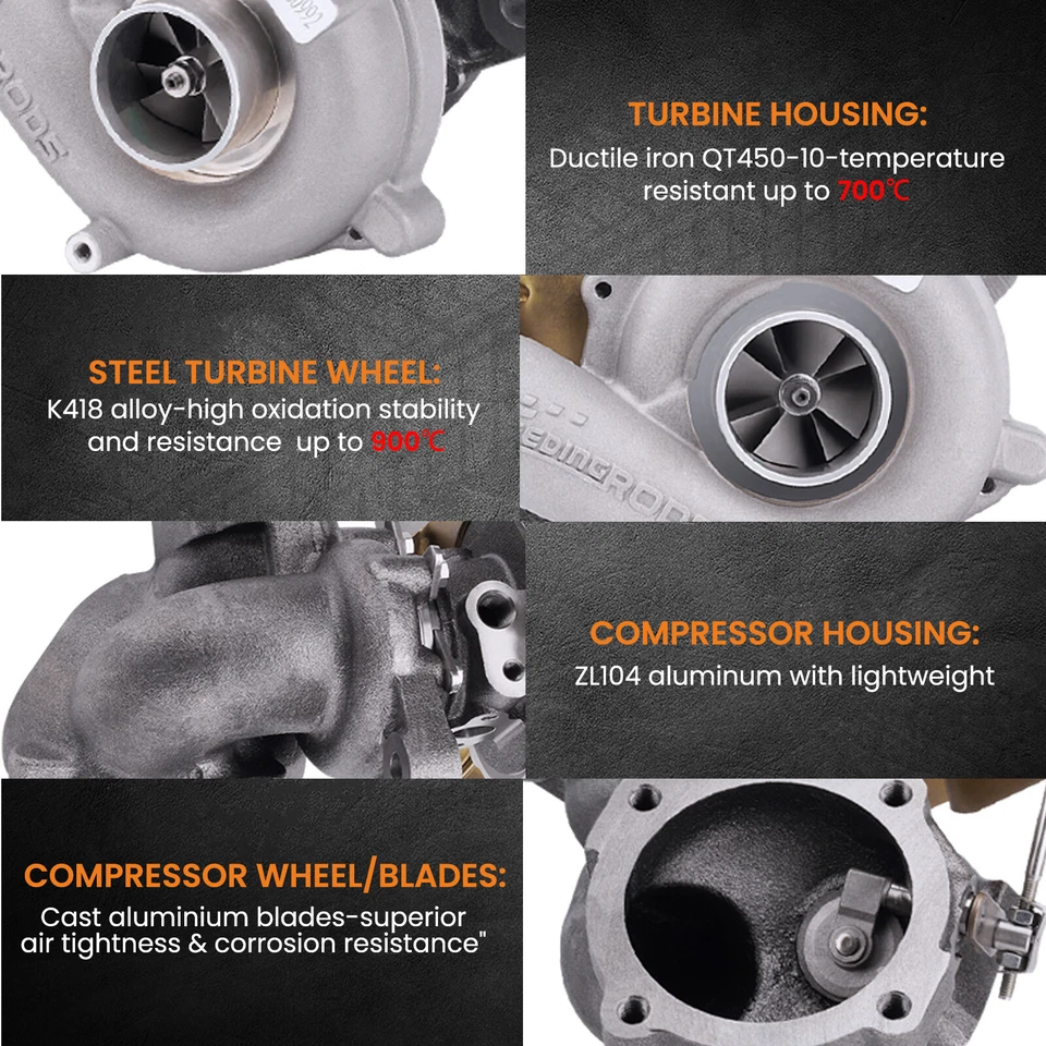 K04-001 TURBO TURBOCHARGER UPGRADE FOR VOLKSWAGEN VW JETTA GOLF GTI 1.8T 00-05 - Image 4 of 4