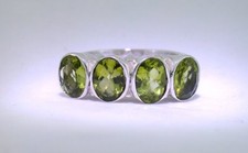 7x5 Oval Arizona Peridot Gemstone Heavy Cast Sterling Ring Size 6.25 PSR137