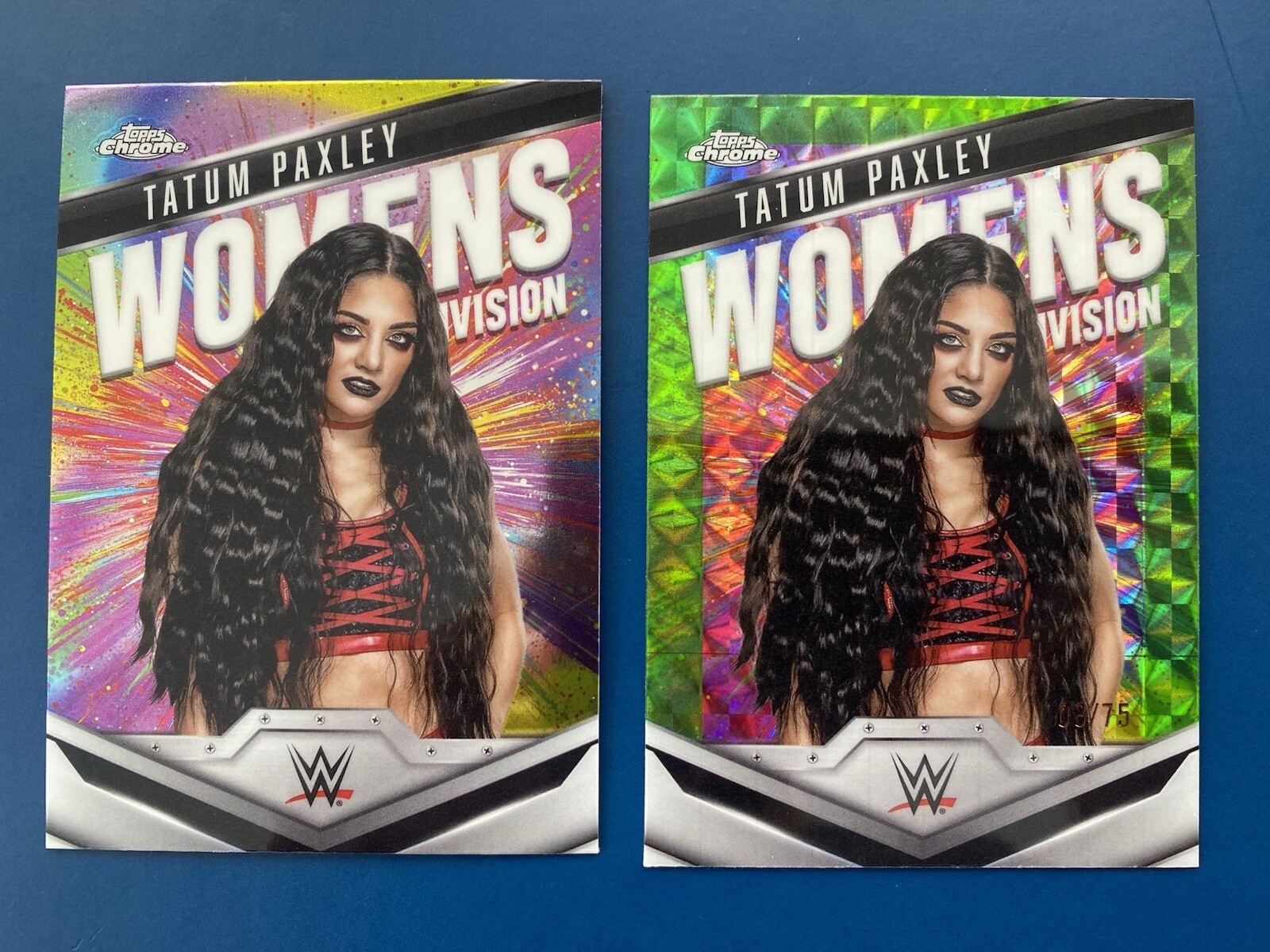 2025 Topps Chrome WWE Tatum Paxley Women's Division Green Geometric /75 & Base