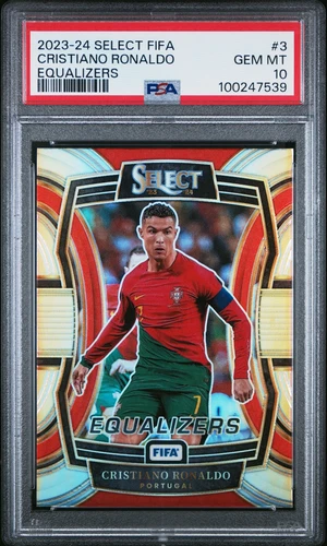 2023-24 PANINI SELECT FIFA EQUALIZERS #3 CRISTIANO RONALDO PSA 10