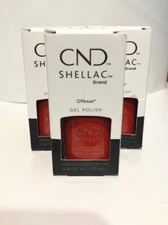 Lot Of 5 Cnd Shellac Gel Polish Salon Size .25 Fl Oz Offbeat Red New In Box