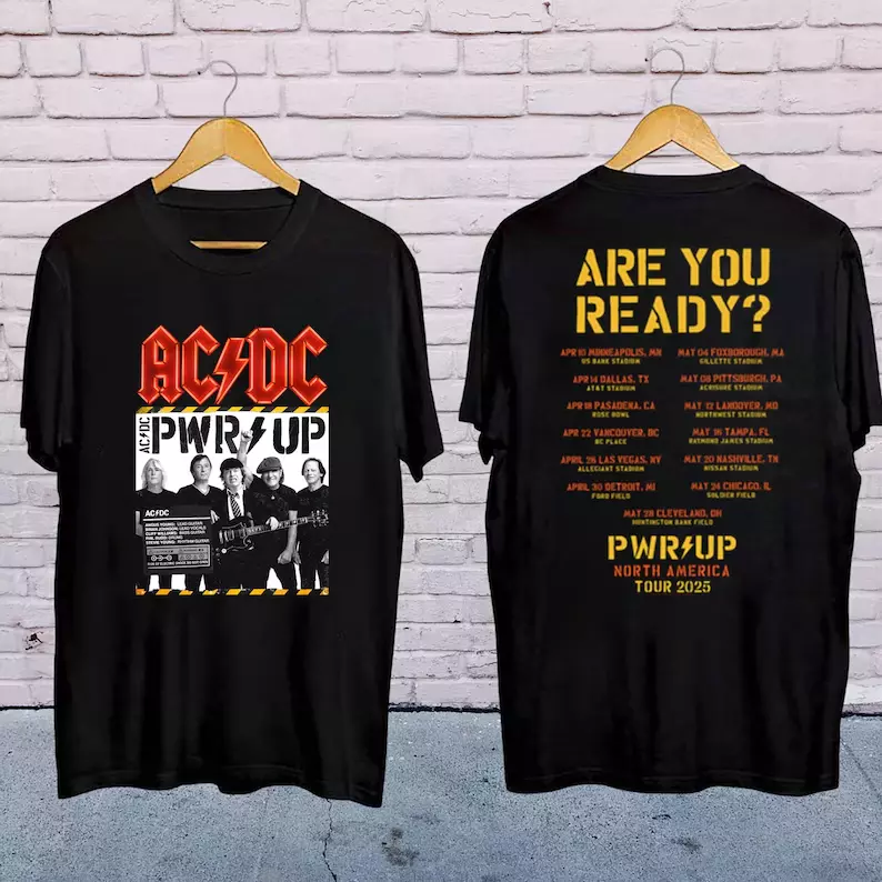 ACDC Band 2025 Tour Shirt, ACDC Pwr Up Tour 2025 Shirt, Acdc Rock Band Shirt, AC