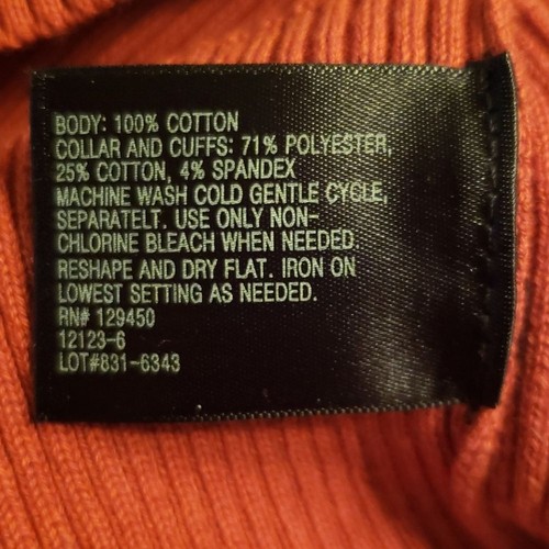 East 5th Womens Argyle Sweater Layered Look Pinstripe Pullover Orange Sz Small - Picture 7 of 7