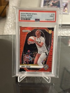 2024 Panini Prizm WNBA #10 Angel Reese Rookie RC 196/299 Red Pulsar PSA 9 Mint