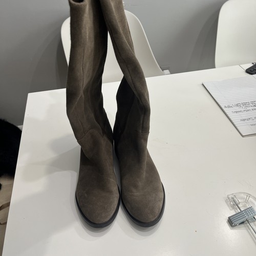 Bottes Genouillères Marc Fisher En Daim Taupe - Taille 7 Femme, Occasion Porté Mais élégant