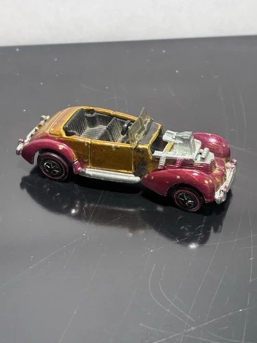 🔥Redline Hot Wheels 1970 Classic Cord Gold Spectraflame (Missing Top And Hood)