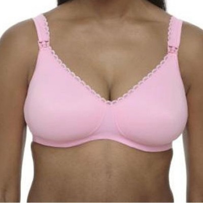 Cotton Nursing Bra 32D BRAVADO DESIGNS V-Neck Maternity Pink Soft Cup New W/ Tag