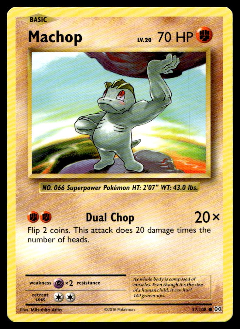 Machop 57/108 Common Evolutions Pokemon Lightly Played