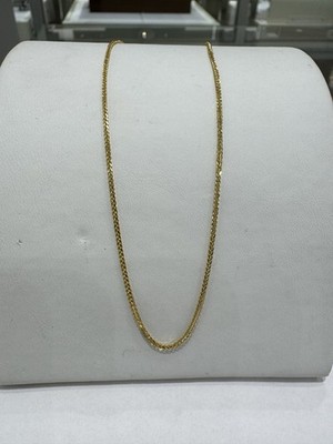 585 GOLD Kette 50cm lang.Neue Halskette+Etikett.14KT Gelbgold Fuchsschwanzkette
