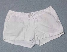 Old Navy Linen Blend Pull On Shorts Womens 8 White Coastal Beach Preppy Travel