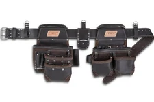 TrapJaw Oil-Tan Leather Tool Belt Rig, with Leather Tool Pouch, Brown (2 Pack)