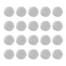 20Pcs Fluffy Soft Faux Fur Pom Poms for Hats with Elastic Loop, Light Gray