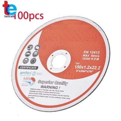 100 Pack 6 Inch Cut-off Wheel - Metal & Stainless Steel Cutting Discs New