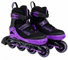 Papaison Adjustable Inline Skates Kids 2-4.5 Purple Light Up Wheels 70mm MSRP 52
