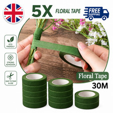 5pcs Green Floral Tape Bouquet Stem Wrap DIY Wedding Florist Adhesive Tape UK
