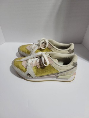 Size 8 - Charlotte Olympia x Puma Mile Rider Gold Glitter Womens Athletic Shoes