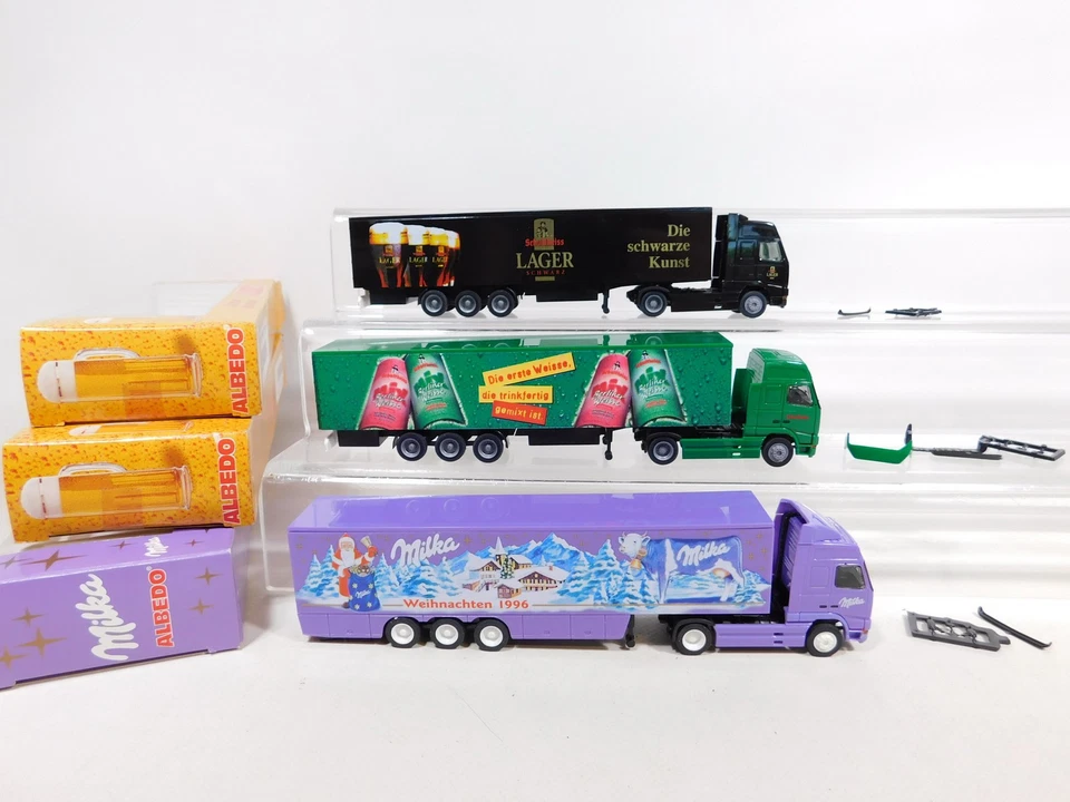 Albedo H0 1:87 3X Camion Volvo: Natale 1996+Magazzino+Bianco Mint+Box #DE335-0,5 - Immagine 2 di 4