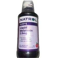 Natrol Liquid Melatonin 2.5 mg Berry Flavor 8 fl oz Sleep Aid EXP 01/2027 