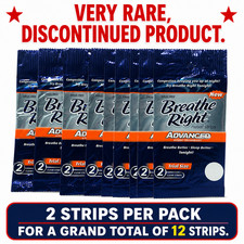 Breathe Right Advanced Nose Strips 6 packs of 2 for 12 total Stop Snoring RARE