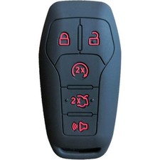 Silicone Key Fob Cover Black for Ford Mustang/Fusion/Explorer/F-150/Lincoln MKZ
