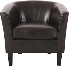 Logan Club Chair, Leather, Brown