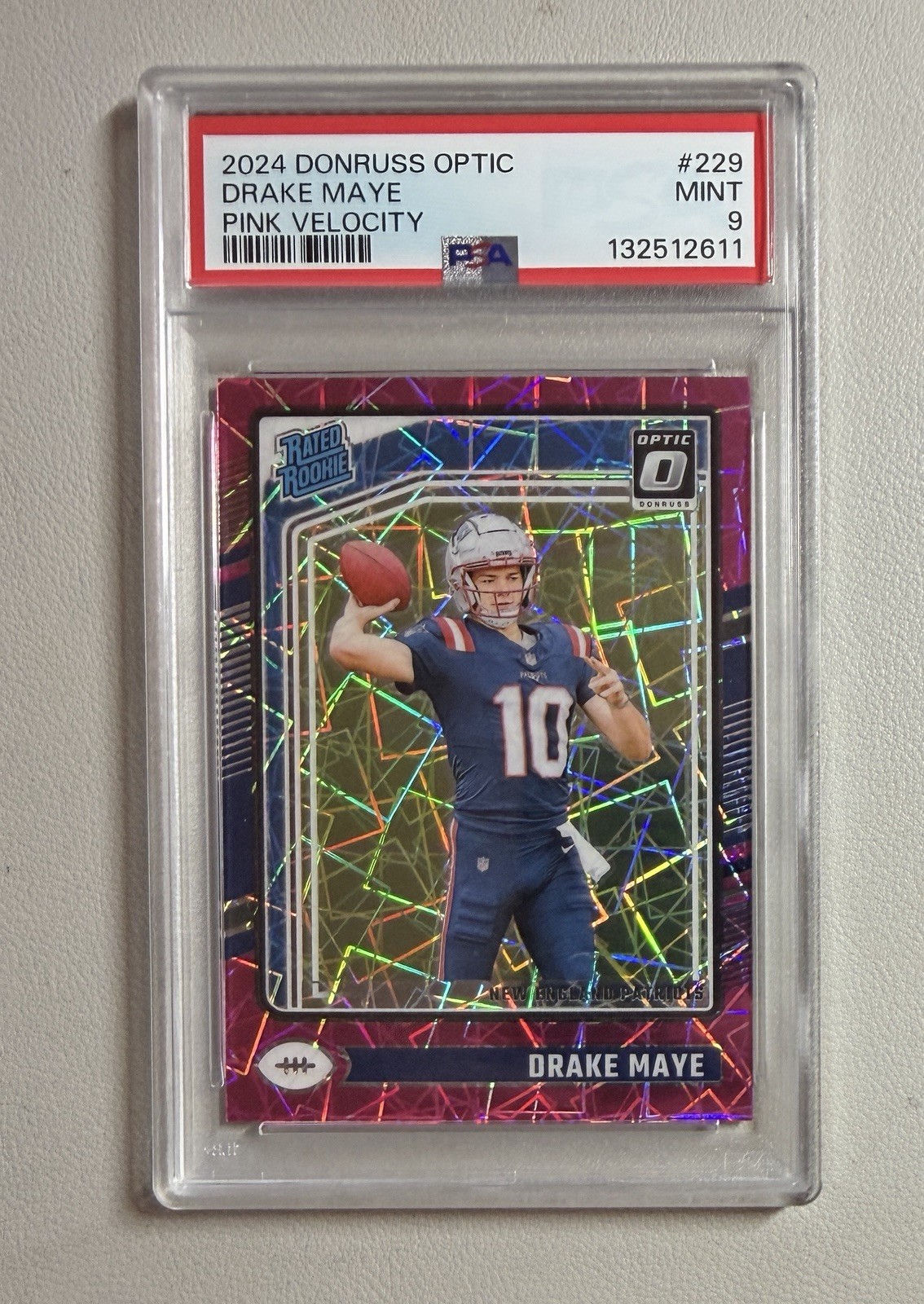 2024 DONRUSS OPTIC DRAKE MAYE #229 PINK VELOCITY #41/80 RATED ROOKIE - PSA 9 !