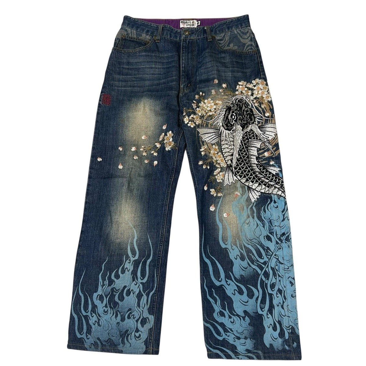 451 Karakuri Tamashii jeans embroidered denim blue archive