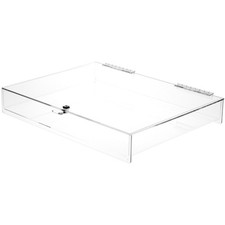 Plymor Clear Acrylic Locking Countertop Display Case, 3" H x 24" W x 18" D