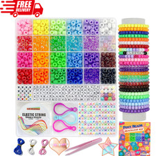 Pony Bulk Plastic Kandi Beads for Necklace Jewelry Bracelets Making Hair Braid