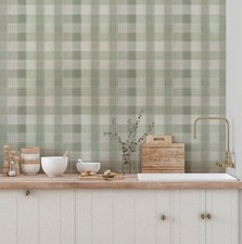 Image of COUNTRY SAGE CHECK WALLPAPER ARTHOUSE STYLE QUALITY DESIGNER 922806