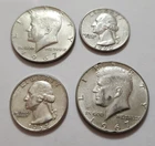Lot of 4 • (2) '67 Kennedy Half Dollars • 1960 & 1964 Washington Quarters • X1