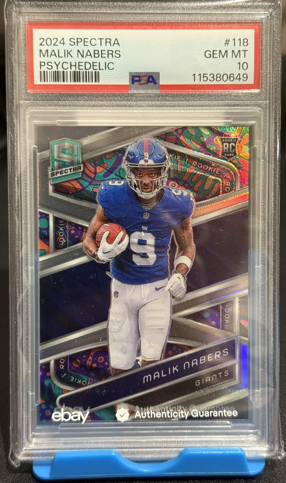 2024 Malik Nabers Rookie Spectra Psychedelic /5 PSA 10 RC #118