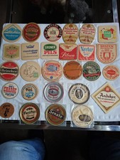 Vintage Beer Coasters LT of 27+ Breweriana Heineken Michelob Spaten Collection