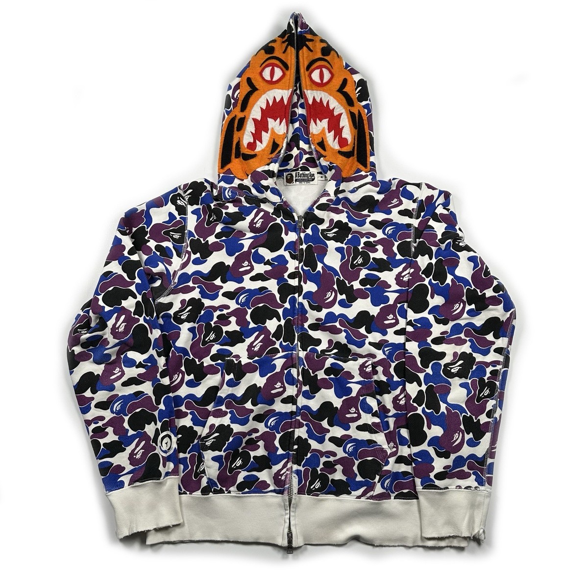 A BATHING APE タイガーカモ柄フーディ　M BAPE Hong Kong HK Store Exclusive Camo M Tiger Hoodie OG 2011 RARE