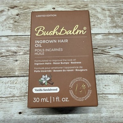 BUSHBALM INGROWN HAIR OIL Vanilla Sandalwood Limited Edition 1 fl oz / 30 mL New