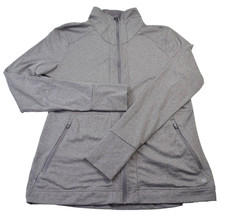 Apana Athletic Yoga Activewear Gray Full Zip Jacket Thumb Holes Woman's Size S