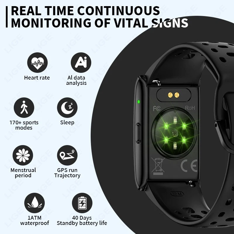 Smartwatch Herren Fitness Tracker Herzfrequen Pulsuhr Schrittzähler Armbanduhr