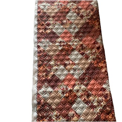 VTG Fabric Patchwork Print Pre-Quilted Nylon two 1-3/8 yard remnants 2 pcs