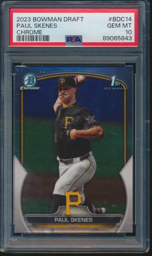 PSA 10 PAUL SKENES 1st 2023 Bowman Chrome Draft PIRATES Rookie Card RC GEM MINT