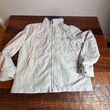 London Fog Mens Full Zip Lightweight Jacket Gray Mock Neck Size L RN121545