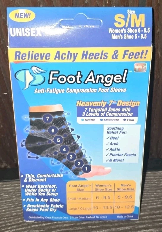 Foot Angel Anti-Fatigue Compression Foot Sleeve Size S/M. NEW IN BOX NEVER USED - Image 2 of 2