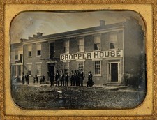 Exceptional Rare Half Plate Daguerreotype Cropper House Street Scene Stunning!