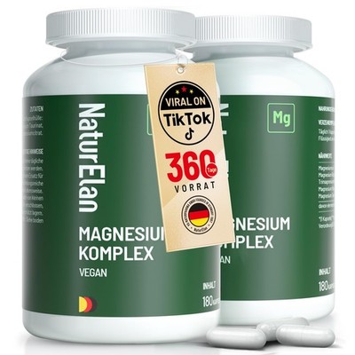 2 Pack Magnesium Komplex Hochdosiert 400mg 360 Premium Kapseln 5 in 1 12 Monate